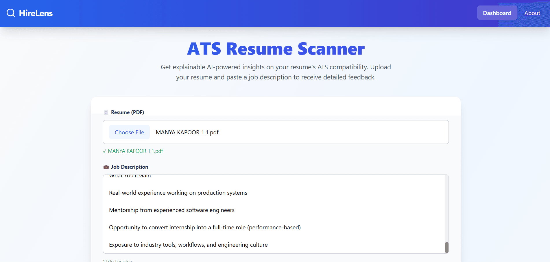 HireLens – Explainable Resume Screening Platform